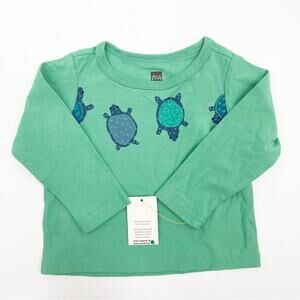 TEA COLLECTION Shirt Totally Turtle Graphic Tee Ocean Green NWT SZ 3-6 Months